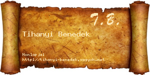 Tihanyi Benedek névjegykártya